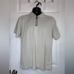 Columbia Titanium Men's Light Beige Short-Sleeve Zip Polo